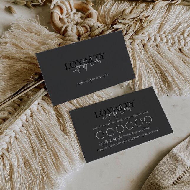 Förmånskortsmall, svartvitt lojalitetskort (Loyalty Card Template, Black & White)