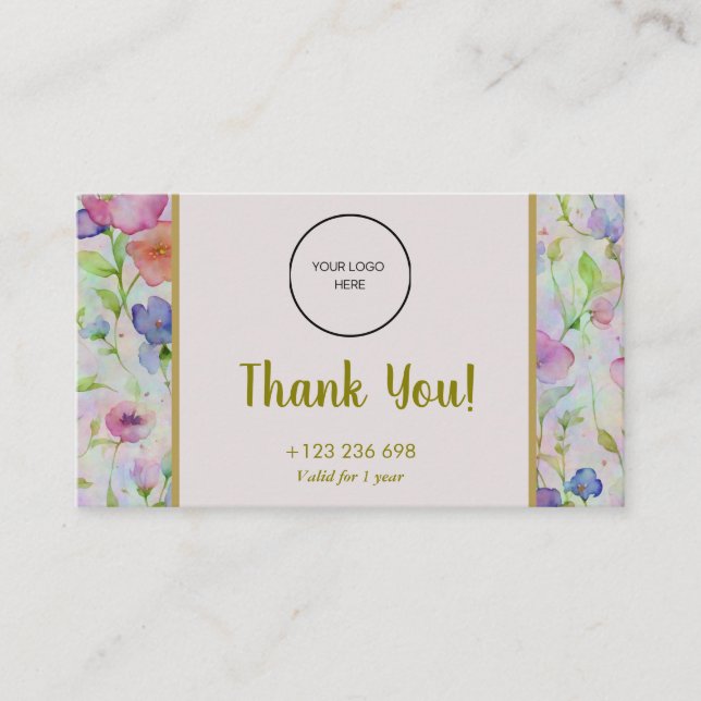 Förmånskortsstrategi för kundkvarhållning visitkort (Framsida)