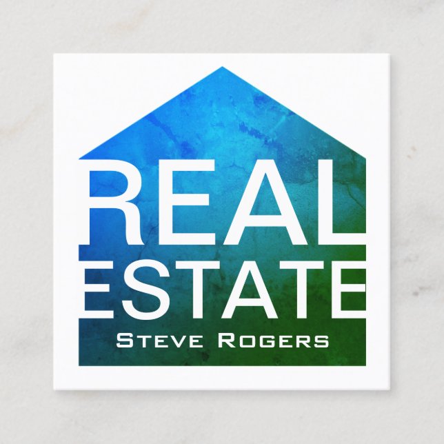 Formar hem- grafiskt för hus ramen täcker fyrkantigt visitkort (Framsida)