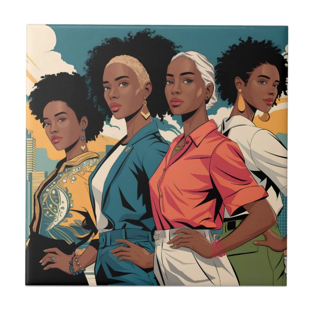 Förmedlade kvinnor i Urban Mode Kakelplatta (Framsidan)