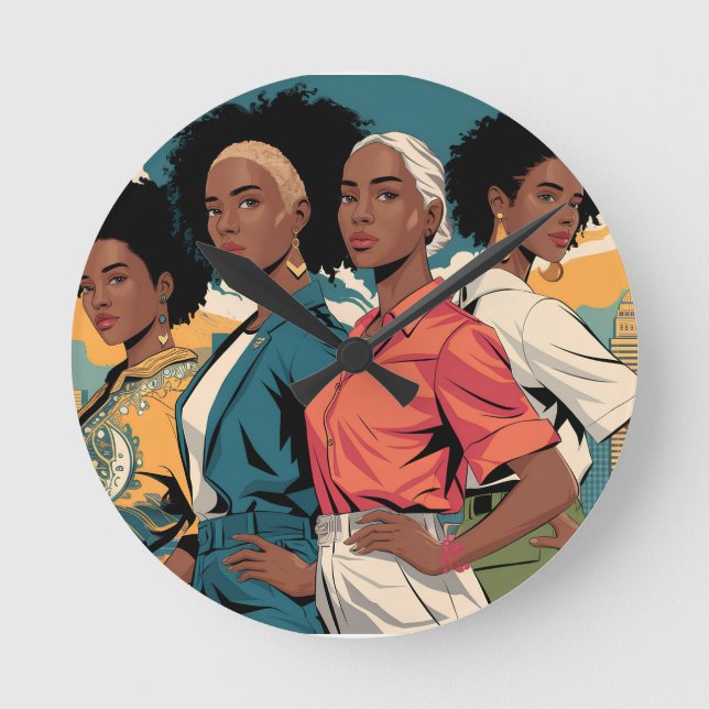 Förmedlade kvinnor i Urban Mode Rund Klocka (Framsida)