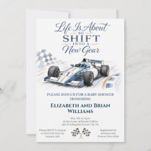 Formel 1 Baby Shower Inbjudan