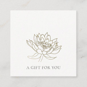 FORMEL FAUX GULD LOTUS BLOMMIGT GIFT CERTIFICATE FYRKANTIGT VISITKORT