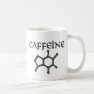 Formel för kemi för koffeinmolekylkaffe kaffemugg