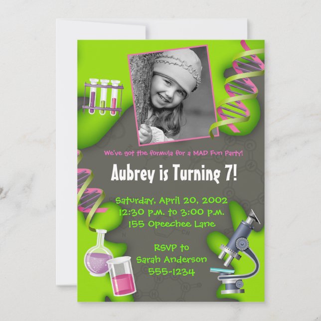 Formel för Roligt - flickor Inbjudningar (Framsida)