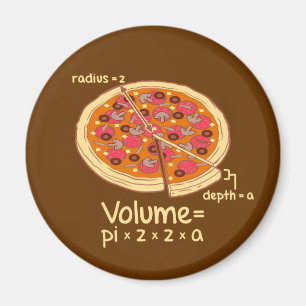 Formel = Pi*z*z*a för Pizzavolym matematisk Magnet