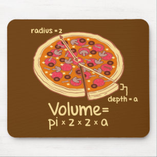 Formel = Pi*z*z*a för Pizzavolym matematisk Musmatta