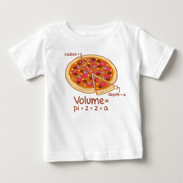 Formel = Pi*z*z*a för Pizzavolym matematisk T Shirt (Framsida)