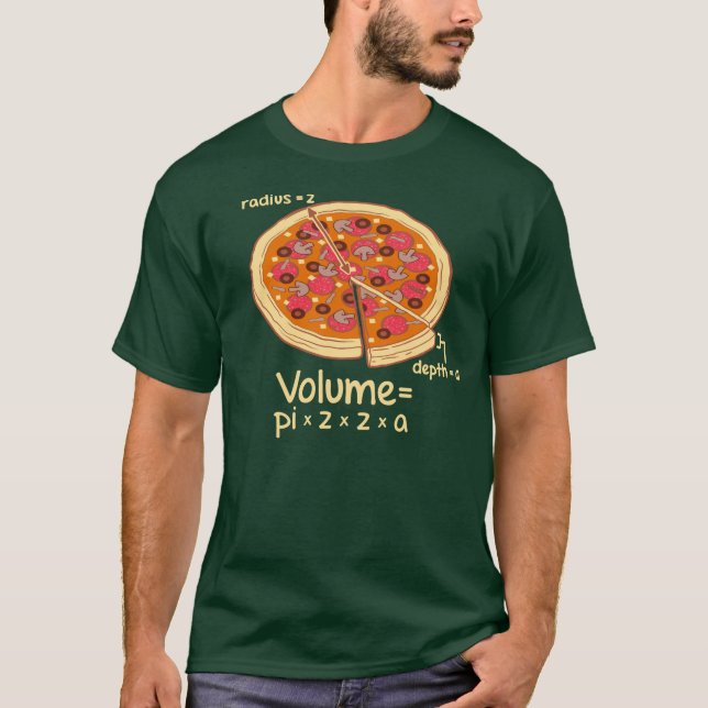 Formel = Pi*z*z*a för Pizzavolym matematisk Tee (Framsida)