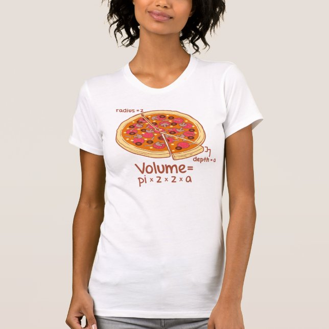Formel = Pi*z*z*a för Pizzavolym matematisk Tee (Framsida)