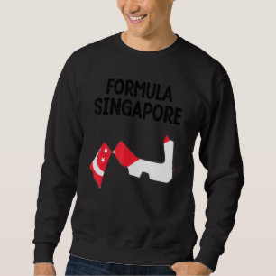 Formel Singapore Flagga Racing Bana Bil Kart Grand Lång Ärmad Tröja