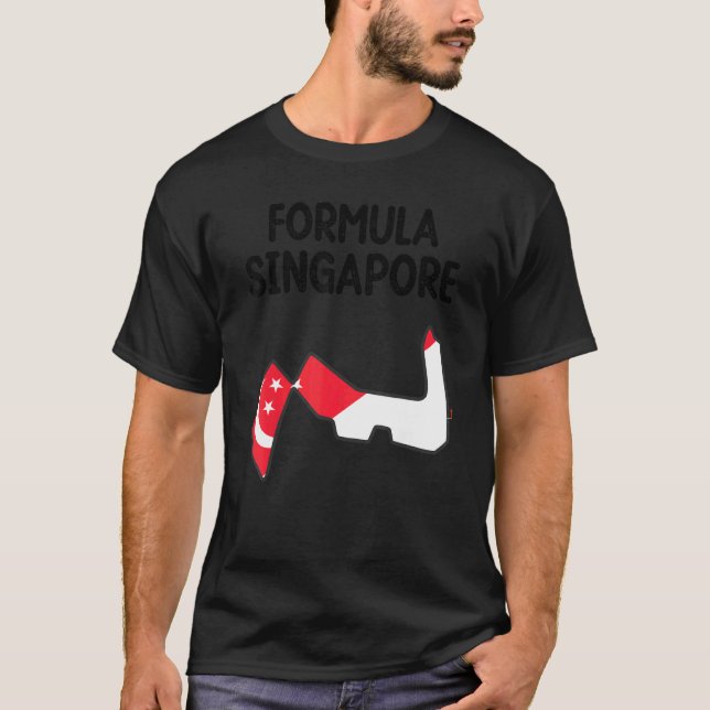 Formel Singapores Tävla Circuit Car Karta Gran T Shirt (Framsida)