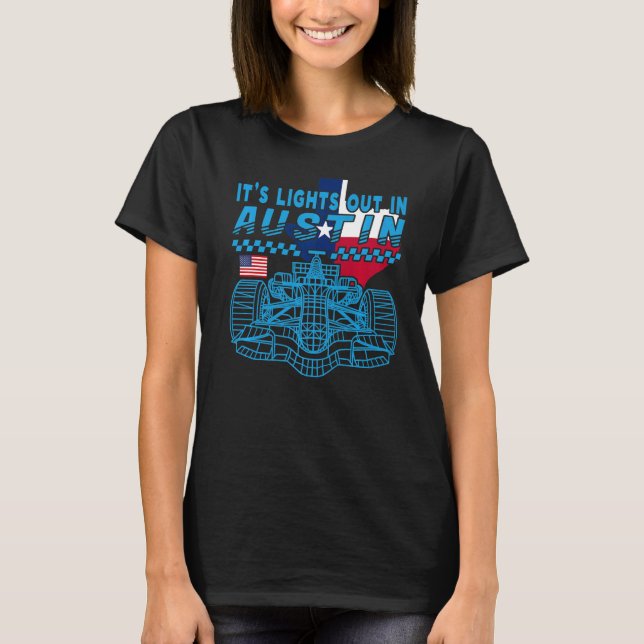 Formel Tävla Open Wheel Car Austin Circuit Texas T Shirt (Framsida)