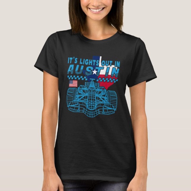 Formel Tävla Open Wheel Car Austin Circuit Texas T Shirt (Framsida)