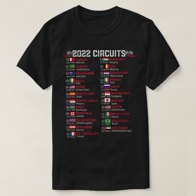 Formel Tävla öppen hjulbil Fläkt 2022 Circuit Rac T Shirt (Design framsida)