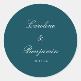 Formell Anpassningsbar för skript Elegant bröllop- Runt Klistermärke