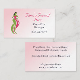 Formell Bära Ballgown Hire Hyre Visitkort