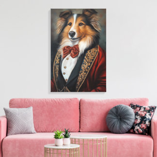 Formell Bära Tuxedo Shetland Sheepdog | Sheltie Canvastryck
