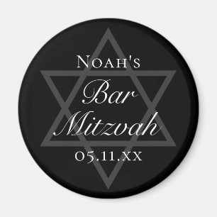 Formell Black Pub Mitzvah Star of David Anpassning Magnet