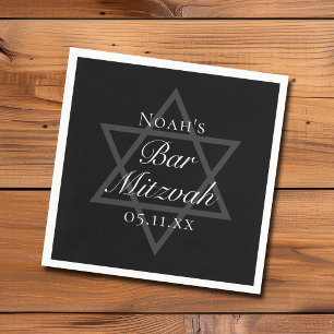 Formell Black Pub Mitzvah Star of David Anpassning Pappersservett