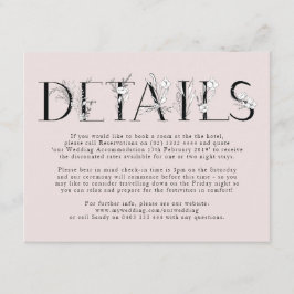 Formell Blommigt för Rosa i Brev Bröllop-hölje Tilläggskort