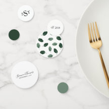 Formell Blommigt Tropical Grönt Löv Bröllop Konfet