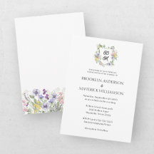 Formell blomster monogram vapensköld bröllop