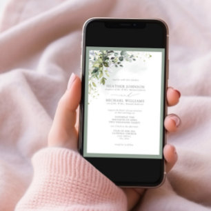 Formell botanisk Greenery-Blommigt vattenfärg Inbjudningar