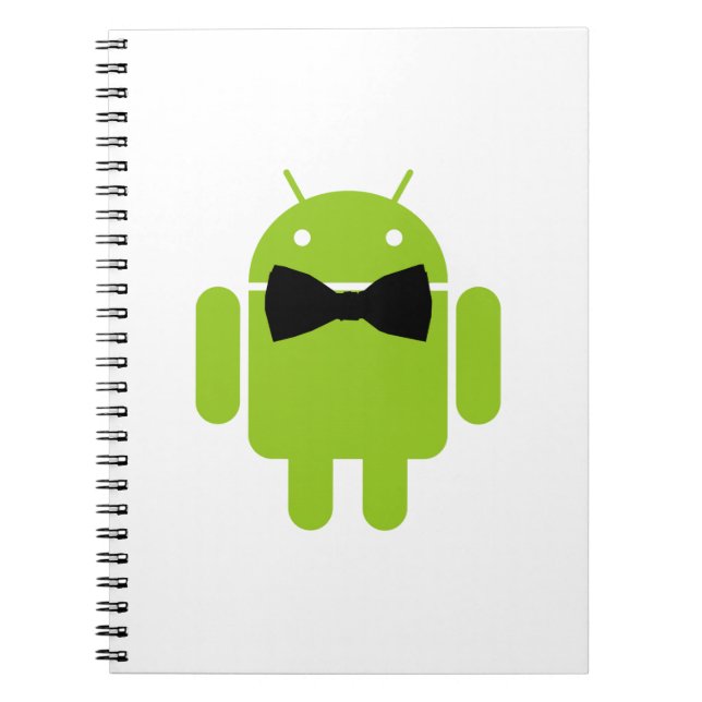 Formell Bow Tie Android Robot Ikon Anteckningsbok (Framsidan)