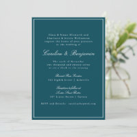 Formell Classic Gräns Script Teal Bröllop webbplat