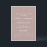 Formell Classic Gräns-skript Dusty Mauve Bröllop Inbjudningar<br><div class="desc">Formell,  traditionell Elegant bröllop-inbjudan med Gräns och OSA av Online i Dusty Mauve med vit text</div>