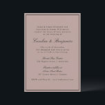 Formell Classic Gräns-skript Mauve Bröllop webbpla Inbjudningar<br><div class="desc">Formell,  traditionell Elegant bröllop-inbjudan med Gräns i svart och Online i Dusty Mauve för OSA</div>