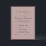 Formell Classic Gräns-skript Mauve Bröllop webbpla Inbjudningar<br><div class="desc">Formell,  traditionell Elegant bröllop-inbjudan med Gräns i svart och Online i Dusty Mauve för OSA</div>