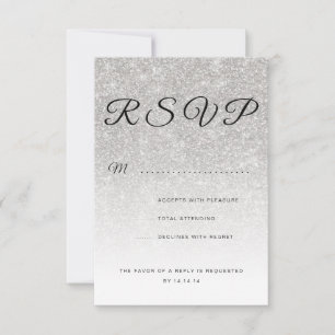 Formell Corporate Fundraiser Silver Glitter Menu OSA Kort