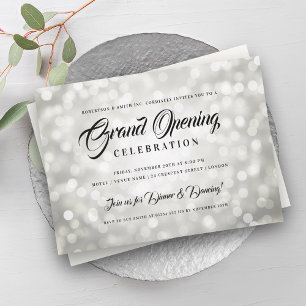 Formell Corporate Grand Open Silver Ljus Inbjudningar