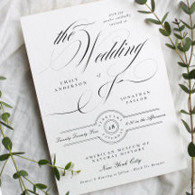 Formell Elegant Calligraphy Black Tie Bröllop