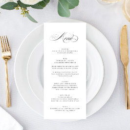 Formell Elegant Calligraphy Black Tie Bröllop Meny