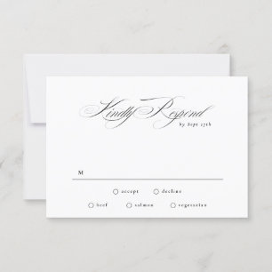 Formell Elegant Calligraphy Black Tie Bröllop OSA Kort