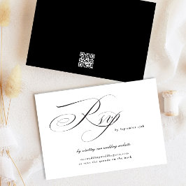 Formell Elegant Calligraphy Bröllop webbplats QR C OSA Kort