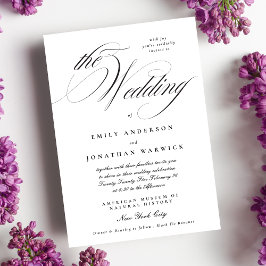 Formell Elegant Calligraphy Tuxedo the Bröllop Inbjudningar
