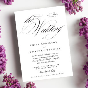 Formell Elegant Calligraphy Tuxedo the Bröllop Inbjudningar
