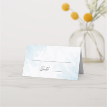 Formell Elegant Cyan Blue Watercolor Bröllop