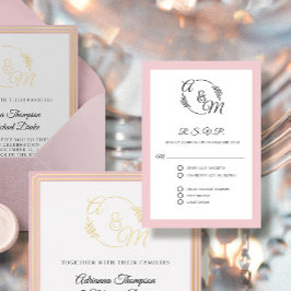 Formell Elegant Enkel Modern Dusty Rosa Bröllop OSA Kort