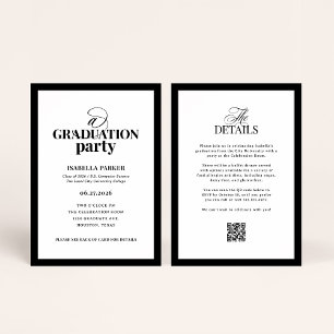 Formell Elegant Examensfest   RSVP QR-kod Inbjudningar