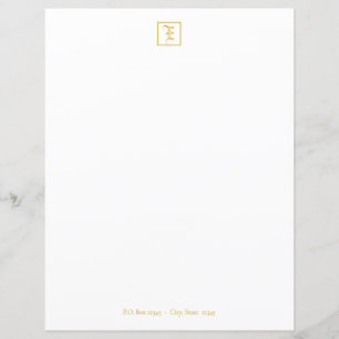 Formell Elegant Guld Monogram Brev Lakan