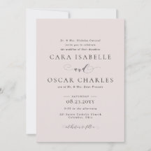 Formell elegant - inbjudan till rosa-bröllop