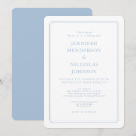 Formell Elegant Pulver Blue Bröllop Inbjudningar