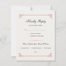 Formell Elegant | RSVP-kort med måltidsval OSA Kort