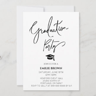 Formell elegant snygg typografi examen inbjudningar