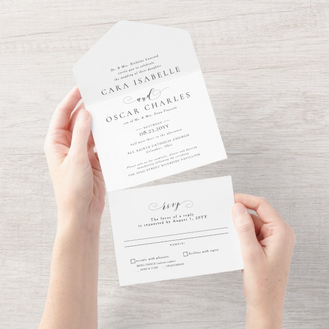 Formell elegant svart och vitt bröllop (Avrivbar del)